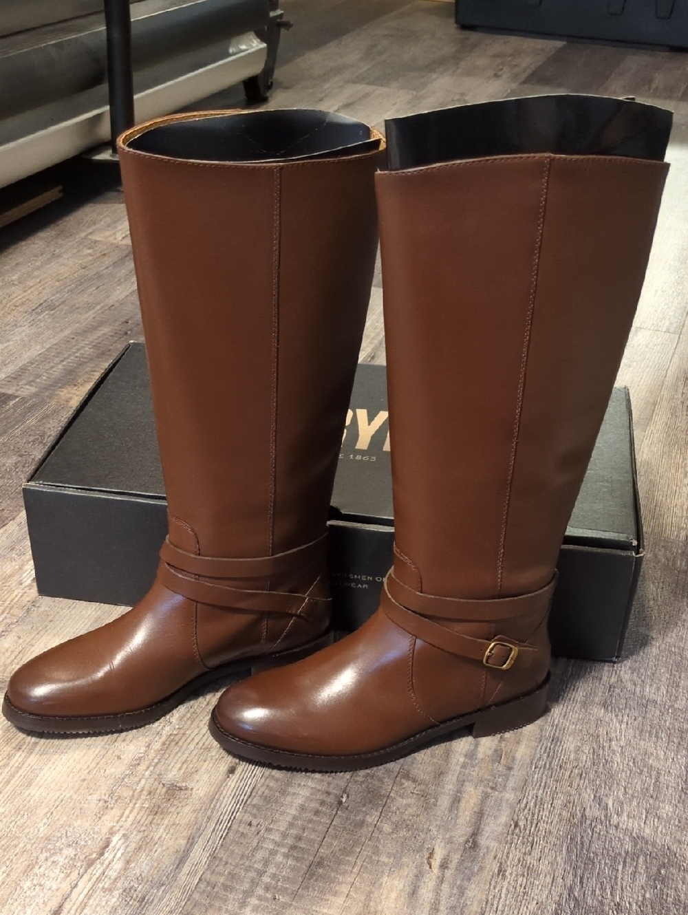 Frye Melissa Belted Riding Boots - Walnut